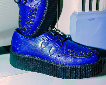 V3156 Blue Metallic Sparkle Viva Mondo Creeper - T.U.K. Shoes