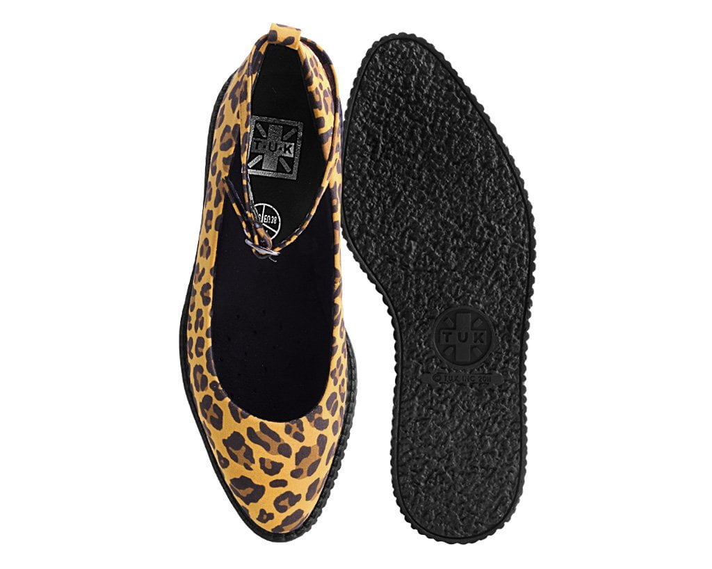A9987L Mustard Leopard Pointed Ballet Creeper - T.U.K. Shoes
