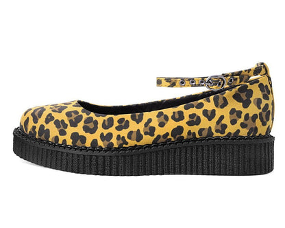 A9987L Mustard Leopard Pointed Ballet Creeper - T.U.K. Shoes