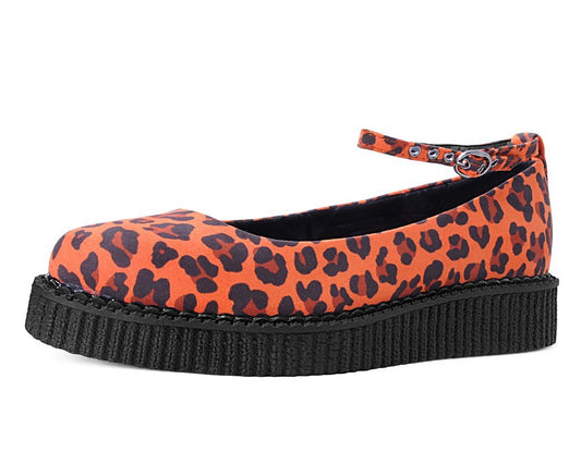 A9986L Orange Leopard Pointed Ballet Creeper - T.U.K. Shoes