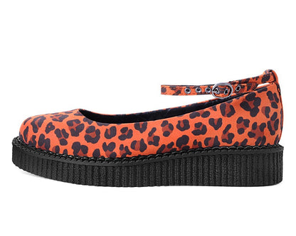 A9986L Orange Leopard Pointed Ballet Creeper - T.U.K. Shoes