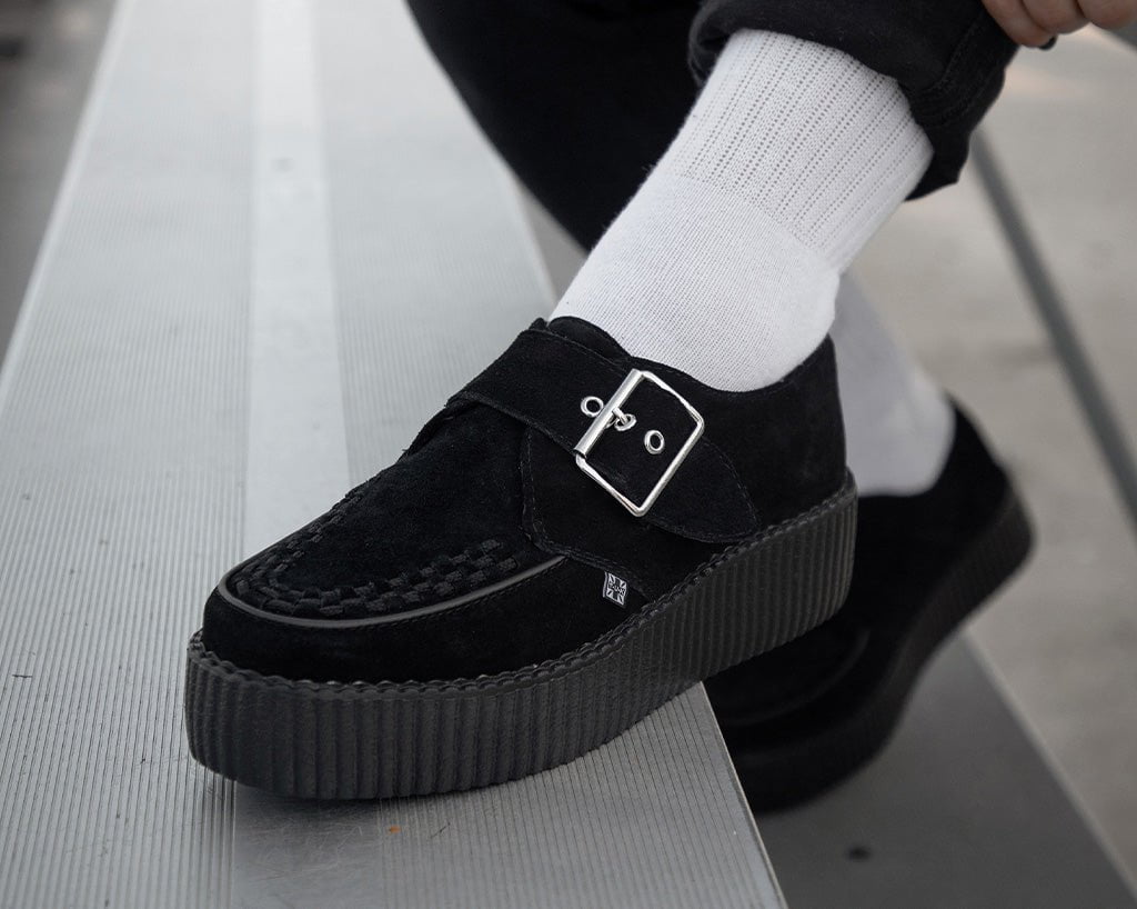 V3300 Black Suede Buckle Viva Mondo Creeper - T.U.K. Shoes