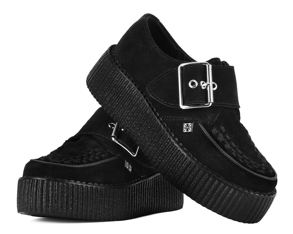 V3300 Black Suede Buckle Viva Mondo Creeper - T.U.K. Shoes