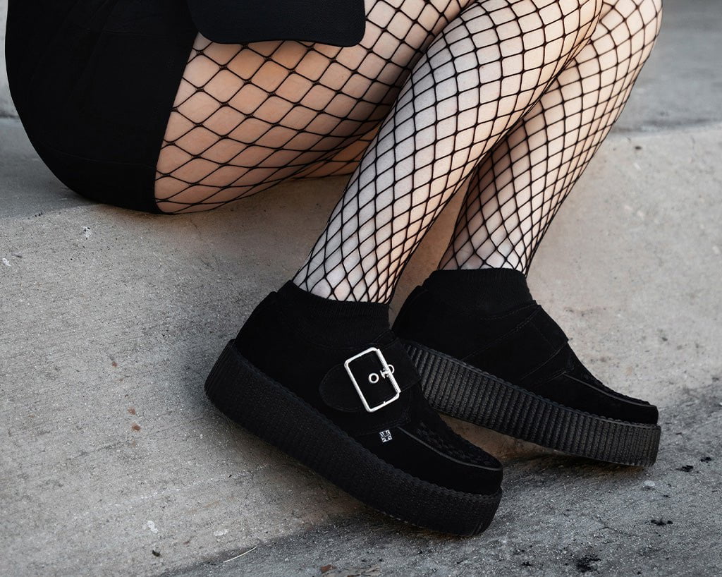V3300 Black Suede Buckle Viva Mondo Creeper - T.U.K. Shoes