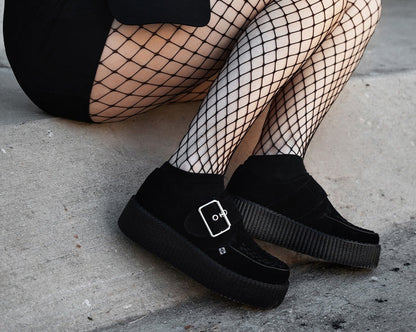 V3300 Black Suede Buckle Viva Mondo Creeper - T.U.K. Shoes