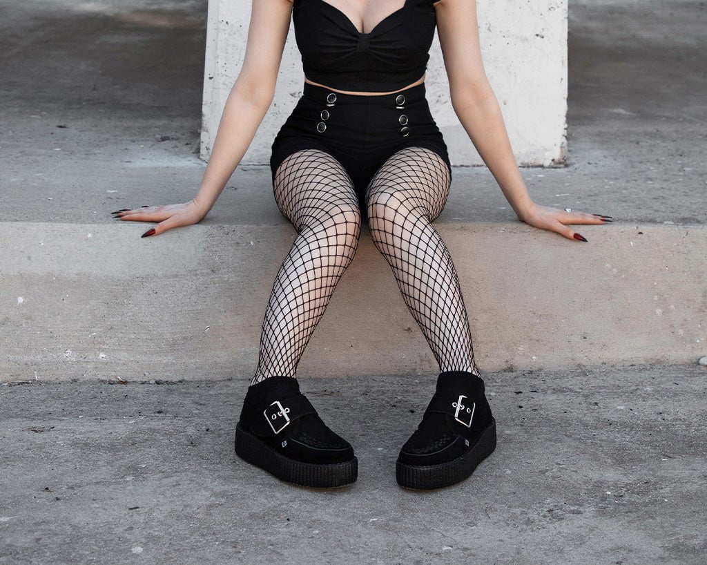 V3300 Black Suede Buckle Viva Mondo Creeper - T.U.K. Shoes