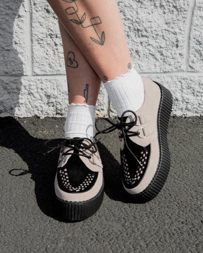 V3415 Taupe & Black Suede Viva Mondo Creeper - T.U.K. Shoes