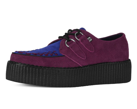 V3414 Burgundy & Navy Suede Viva Mondo Creeper - T.U.K. Shoes