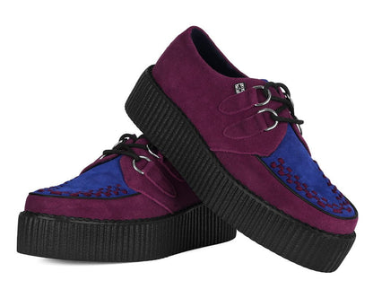 V3414 Burgundy & Navy Suede Viva Mondo Creeper - T.U.K. Shoes