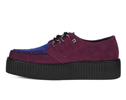 V3414 Burgundy & Navy Suede Viva Mondo Creeper - T.U.K. Shoes