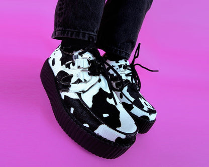 V3337 Cow Print Viva Mondo Creeper - T.U.K. Shoes