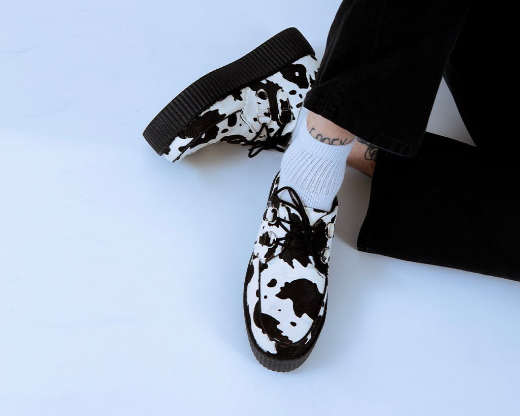 V3337 Cow Print Viva Mondo Creeper - T.U.K. Shoes