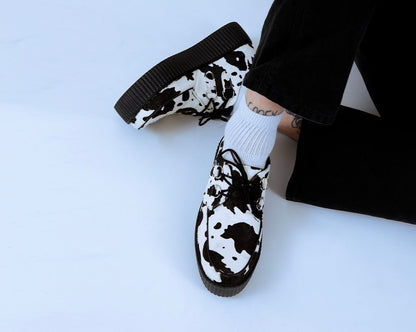 V3337 Cow Print Viva Mondo Creeper - T.U.K. Shoes