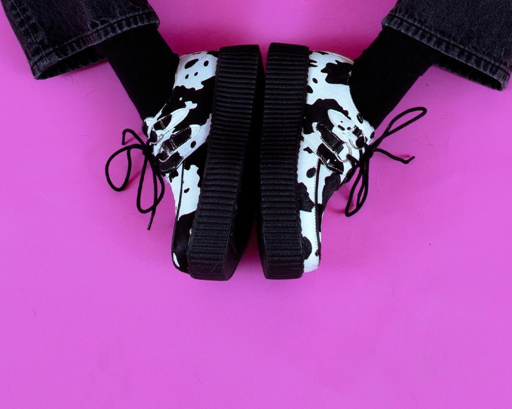 V3337 Cow Print Viva Mondo Creeper - T.U.K. Shoes
