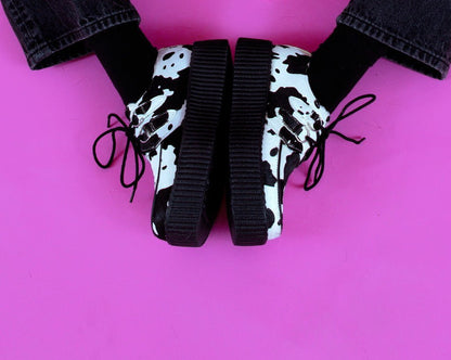 V3337 Cow Print Viva Mondo Creeper - T.U.K. Shoes