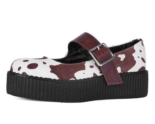 V3411L Brown Cow Hair Mondo Mary Jane - T.U.K. Shoes