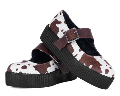 V3411L Brown Cow Hair Mondo Mary Jane - T.U.K. Shoes