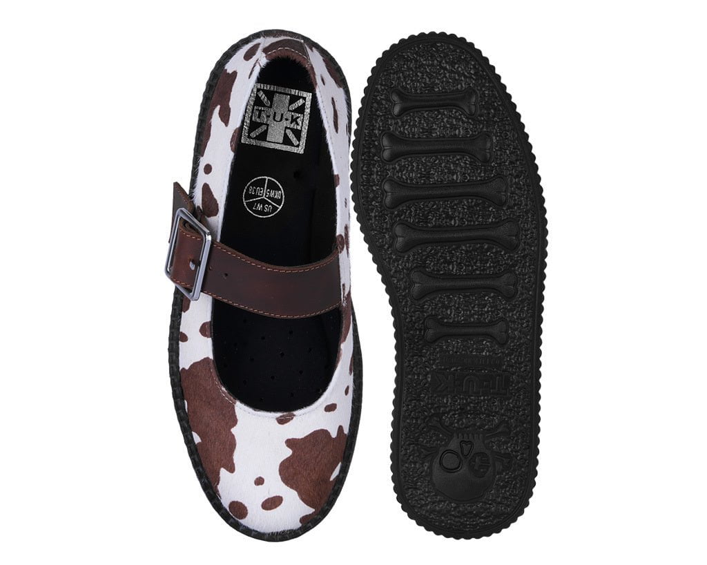 V3411L Brown Cow Hair Mondo Mary Jane - T.U.K. Shoes