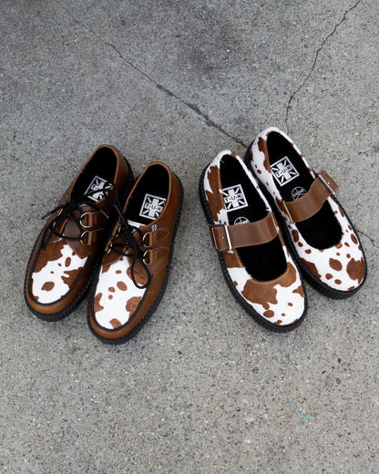 V3411L Brown Cow Hair Mondo Mary Jane - T.U.K. Shoes