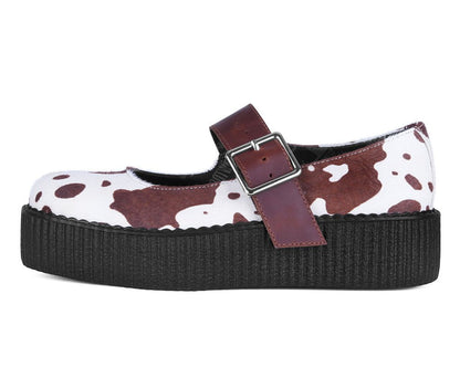 V3411L Brown Cow Hair Mondo Mary Jane - T.U.K. Shoes