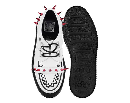 V3342 White Leather Spike Viva Mondo Creeper - T.U.K. Shoes