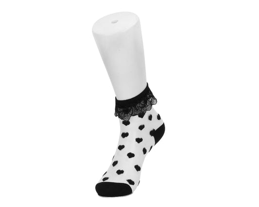 TSK1186 Black Mesh Heart Sock TSK1186-OS - T.U.K. Shoes