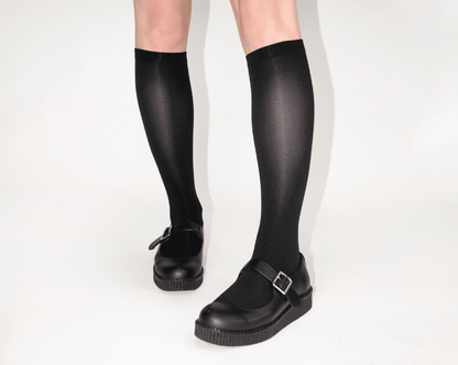 TSK1164 Black Knee-High Nylon Mesh Sock TSK1164-OS - T.U.K. Shoes