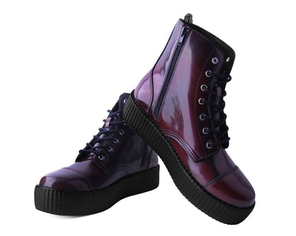 V9858 Burgundy Rub Off TUKskin™ 7-Eye Boot - T.U.K. Shoes