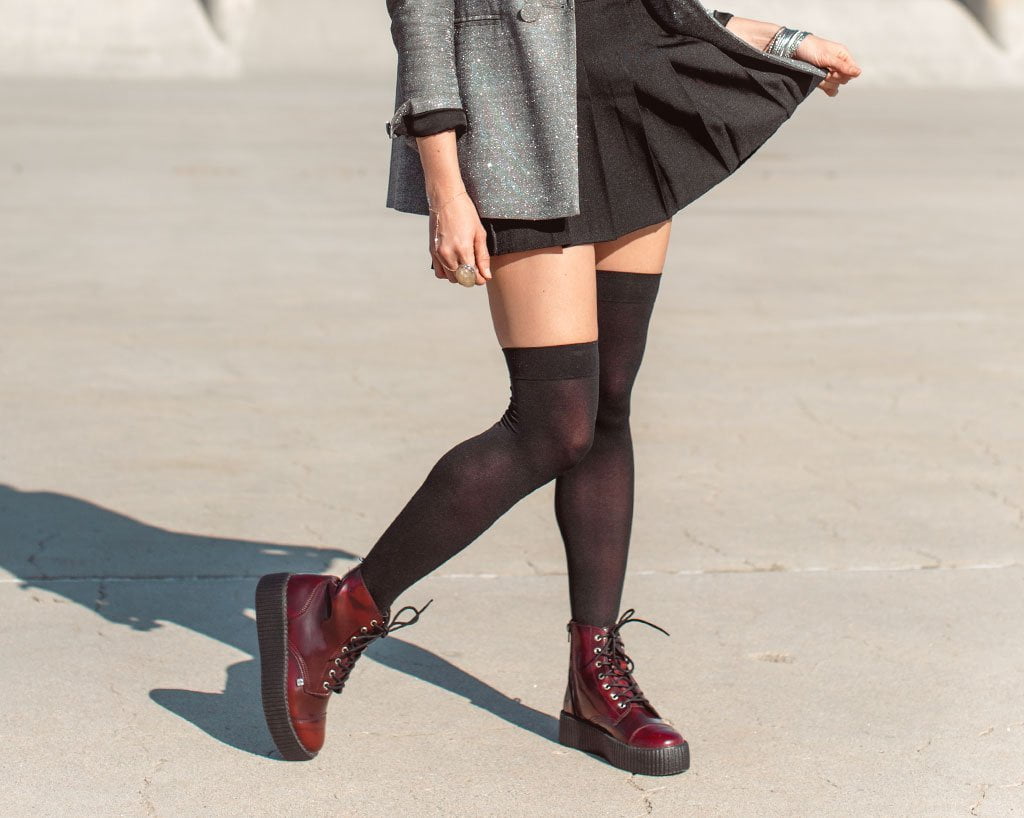 V9858 Burgundy Rub Off TUKskin™ 7-Eye Boot - T.U.K. Shoes