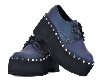 A3297 Midnight Chameleon Dino Flat Platform - T.U.K. Shoes