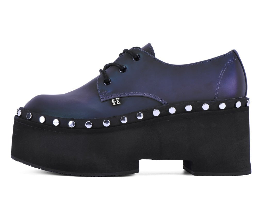 A3297 Midnight Chameleon Dino Flat Platform - T.U.K. Shoes