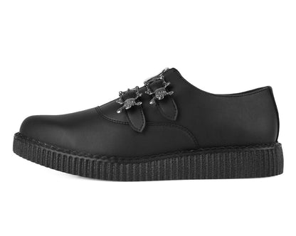 A3210 Black TUKskin Zipper Skull Pointed Creeper - T.U.K. Shoes