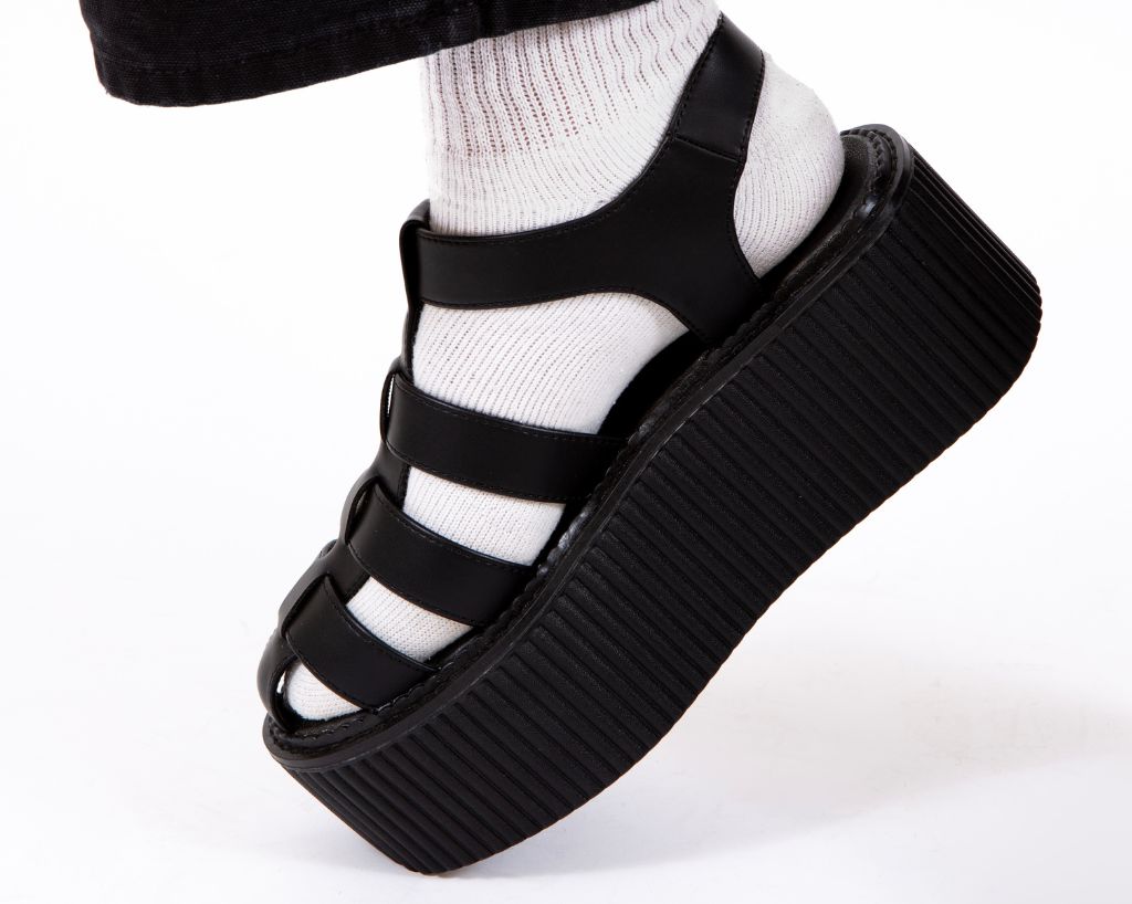 S3347 Black TUKskin Fisherman Strato Sandal - T.U.K. Shoes