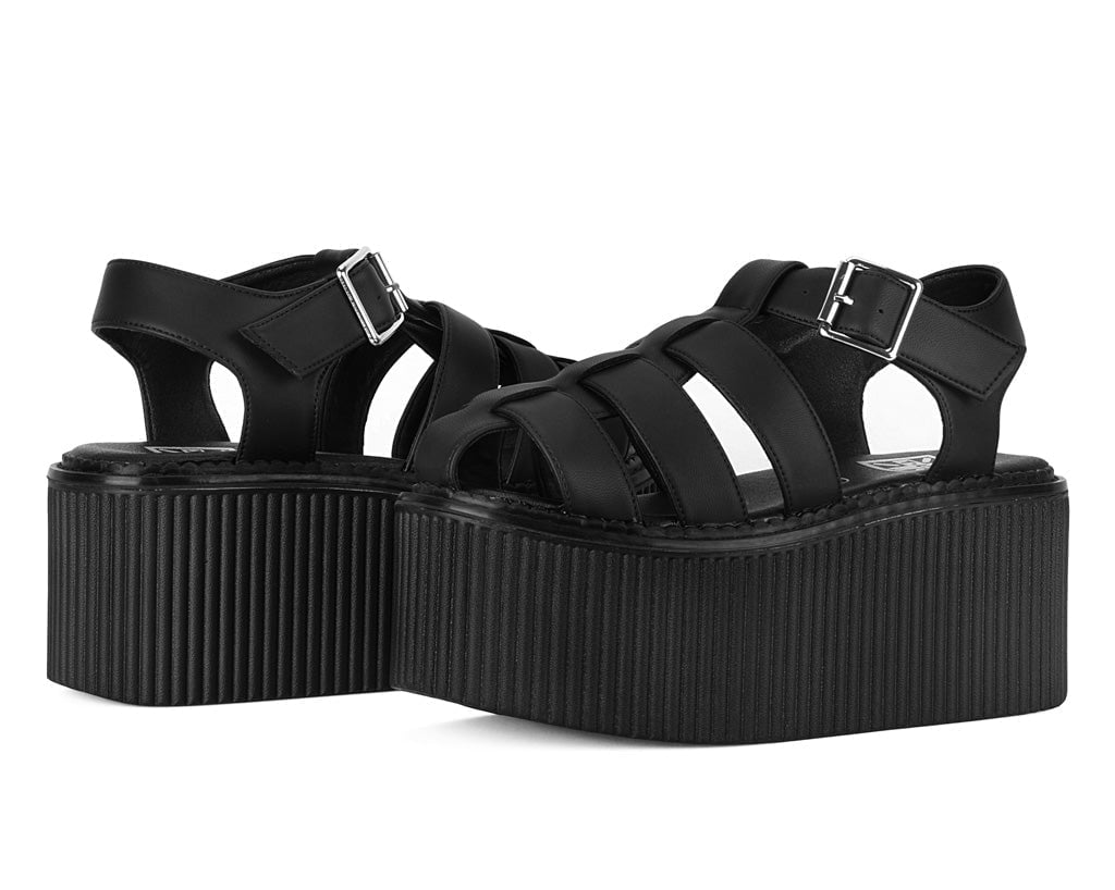 S3347 Black TUKskin Fisherman Strato Sandal - T.U.K. Shoes