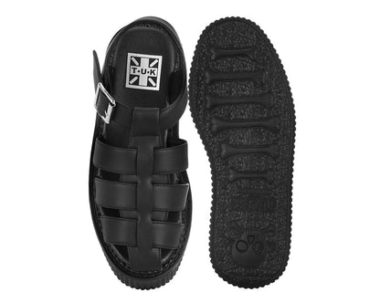 S3347 Black TUKskin Fisherman Strato Sandal - T.U.K. Shoes