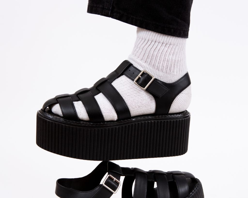 S3347 Black TUKskin Fisherman Strato Sandal - T.U.K. Shoes