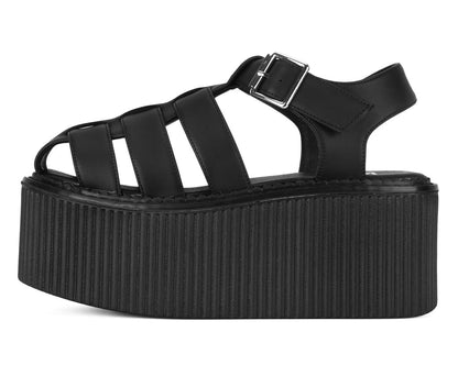 S3347 Black TUKskin Fisherman Strato Sandal - T.U.K. Shoes