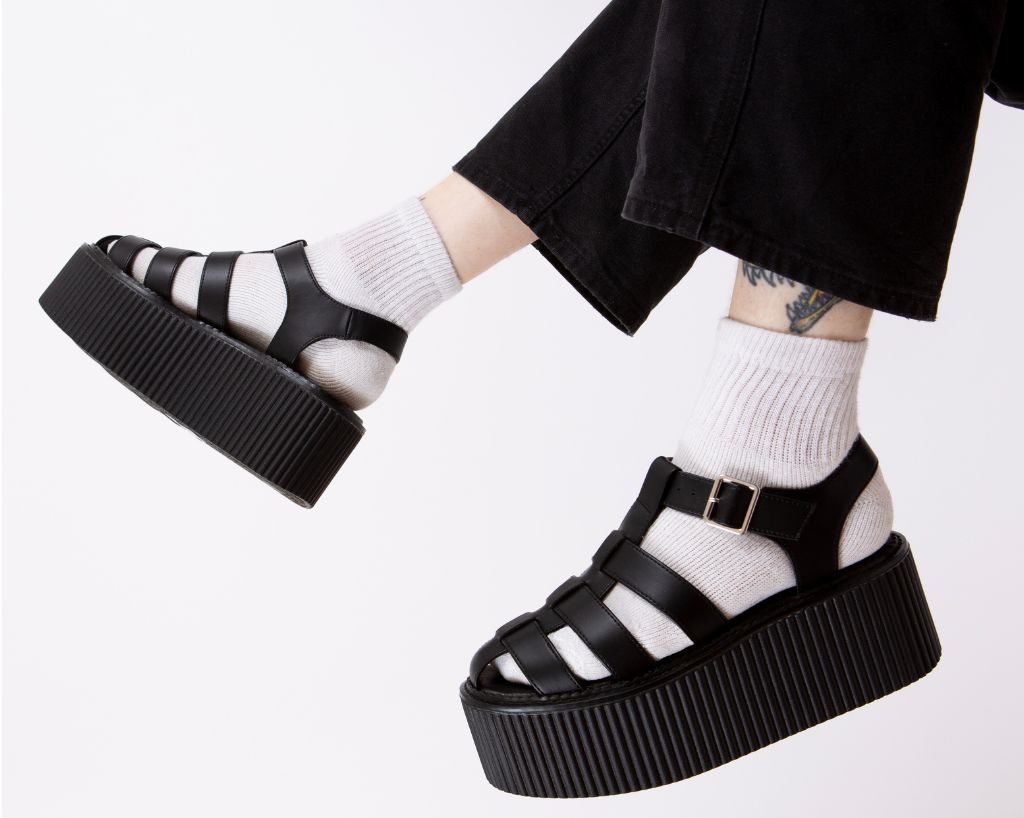 S3347 Black TUKskin Fisherman Strato Sandal - T.U.K. Shoes