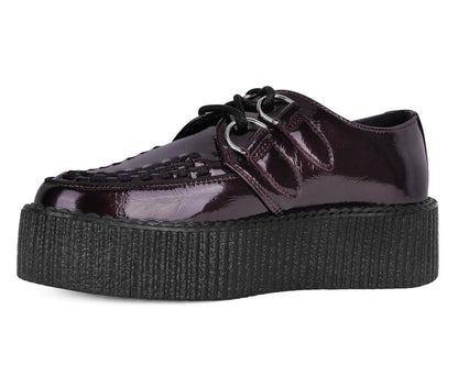 V3246 Burgundy Crinkle Patent Viva Mondo Creeper - T.U.K. Shoes