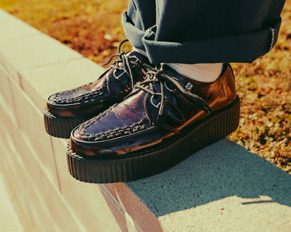 V3246 Burgundy Crinkle Patent Viva Mondo Creeper - T.U.K. Shoes