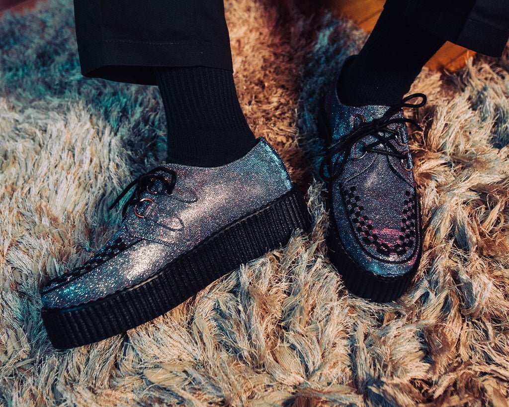 V3244 Reflective Leopard Shimmer Viva Mondo Creeper - T.U.K. Shoes