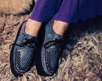 V3244 Reflective Leopard Shimmer Viva Mondo Creeper - T.U.K. Shoes