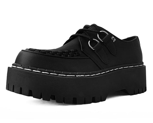 A3050 Black TUKskin™ Interlace Double Decker Creeper - T.U.K. Shoes