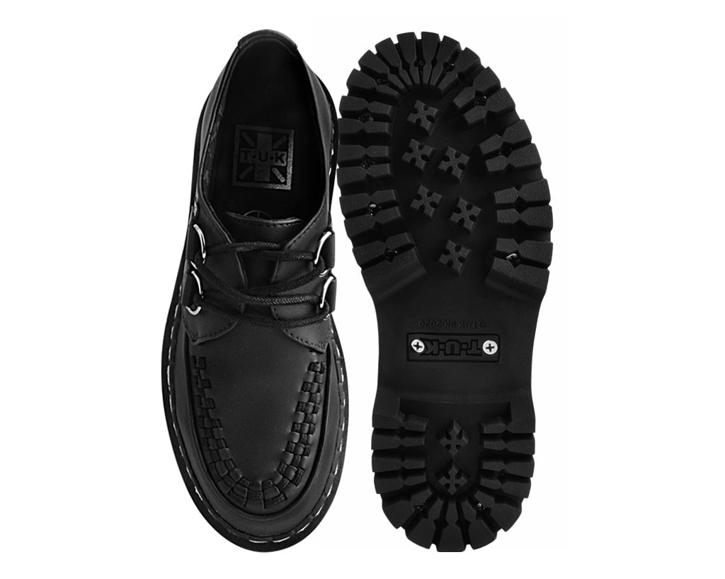 A3050 Black TUKskin™ Interlace Double Decker Creeper - T.U.K. Shoes