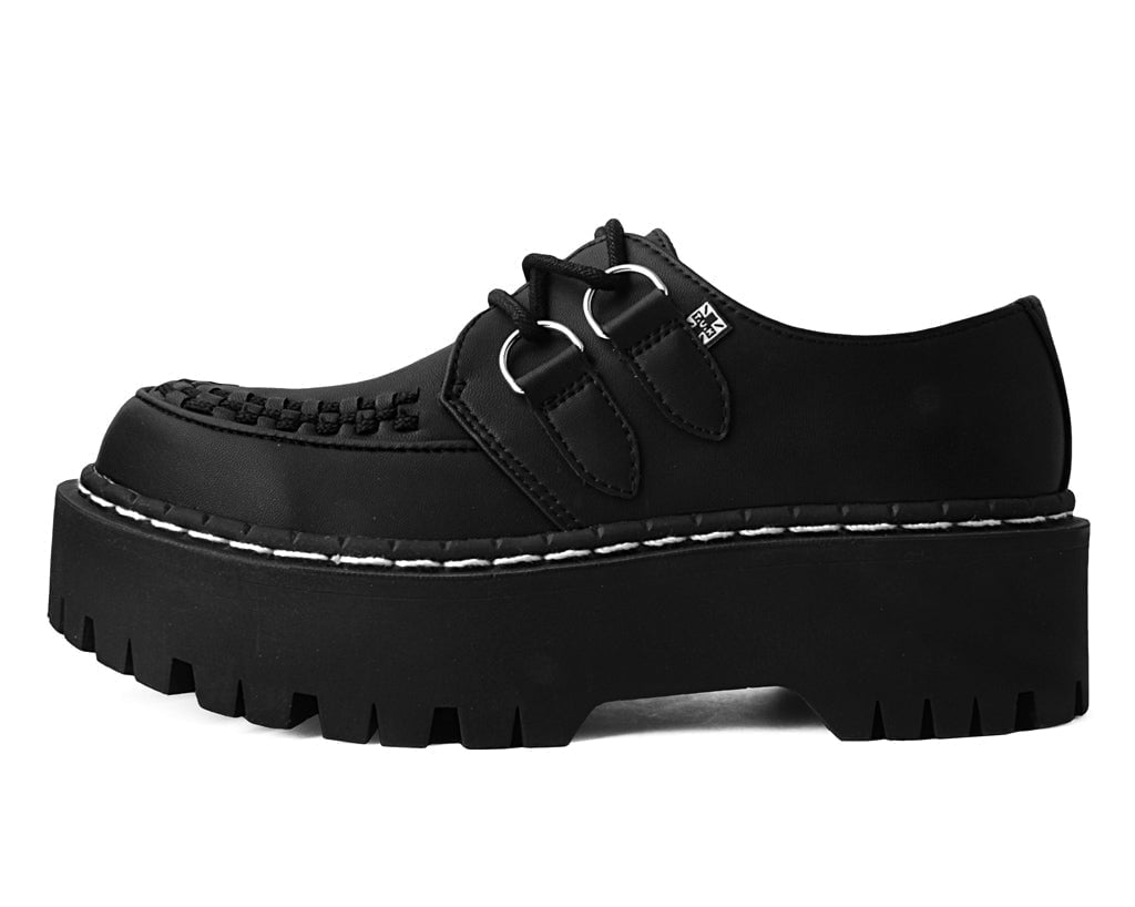 A3050 Black TUKskin™ Interlace Double Decker Creeper - T.U.K. Shoes