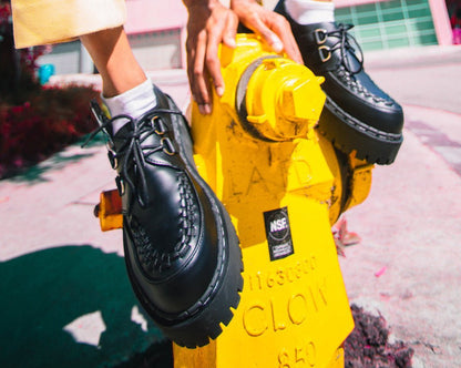 A3050 Black TUKskin™ Interlace Double Decker Creeper - T.U.K. Shoes