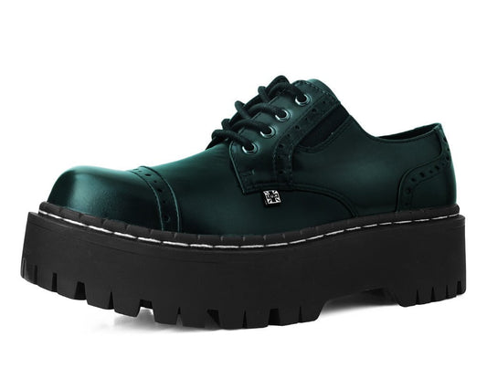 A3193L Green Rub-Off Double Decker Brogue - T.U.K. Shoes