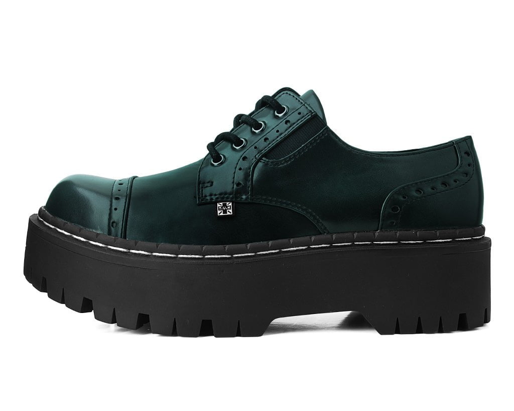 A3193L Green Rub-Off Double Decker Brogue - T.U.K. Shoes