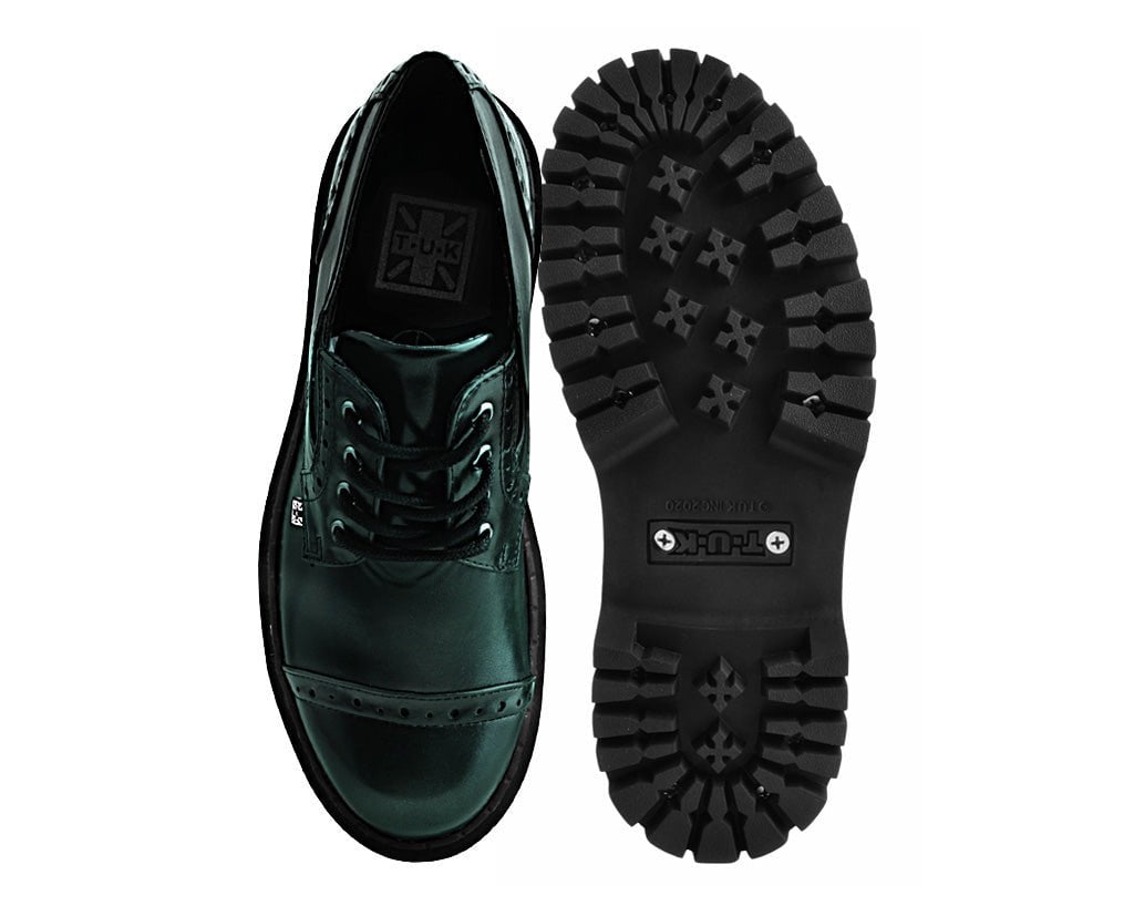 A3193L Green Rub-Off Double Decker Brogue - T.U.K. Shoes