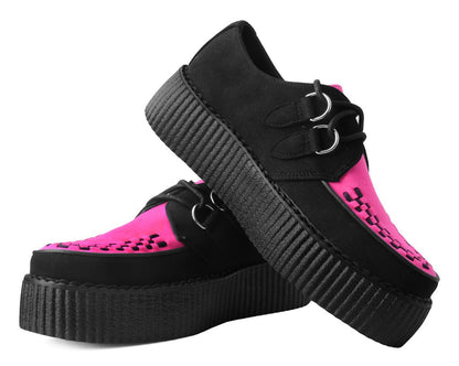 V3183 Black & Neon Pink Viva Mondo Creeper - T.U.K. Shoes